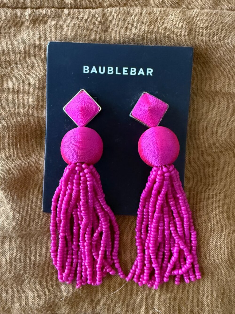 BaubleBar Azura PINK Beaded Tassel Earrings